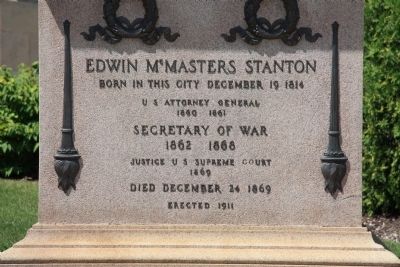 Edwin McMasters Stanton Monument image. Click for full size.