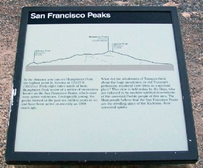 San Franciso Peaks Marker. Click for full size. San Franciso Peaks Marker image. Click for full size.