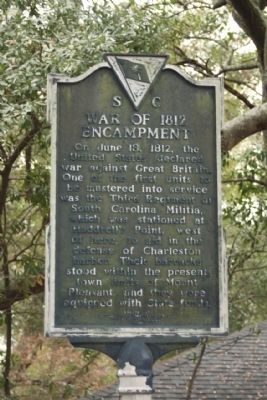 War of 1812 Encampment Marker. Click for full size. War of 1812 Encampment Marker image. Click for full size.