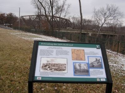 Defending the L&N Railroad Marker & bridge. Click for full size. Defending the L&N Railroad Marker & bridge image. Click for full size.