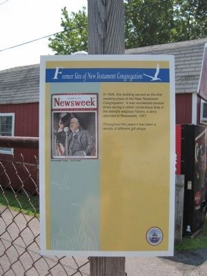 Former Site of New Testament Congregation Marker image. Click for full size.