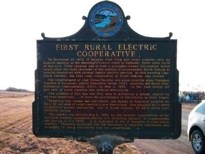 First Rural Electric Cooperative Marker image. Click for full size.