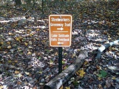 Sign along the trail to the falls. image. Click for full size.