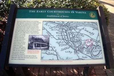 The Early Courthouses in Varina Marker image. Click for full size.
