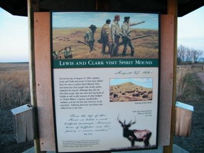 Lewis and Clark Visit Spirit Mound Marker image. Click for full size.