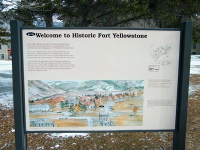 Welcome to Historic Fort Yellowstone Marker image. Click for full size.
