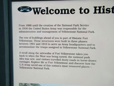 Welcome to Historic Fort Yellowstone Marker. Click for full size. Welcome to Historic Fort Yellowstone Marker image. Click for full size.