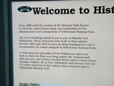 Welcome to Historic Fort Yellowstone Marker image. Click for full size.