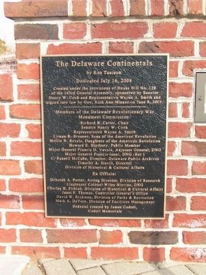 The Delaware Continentals Dedication Plaque image. Click for full size.