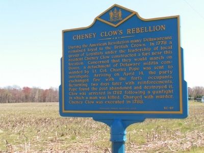 Cheney Clow's Rebellion Marker. Click for full size. Cheney Clow's Rebellion Marker image. Click for full size.
