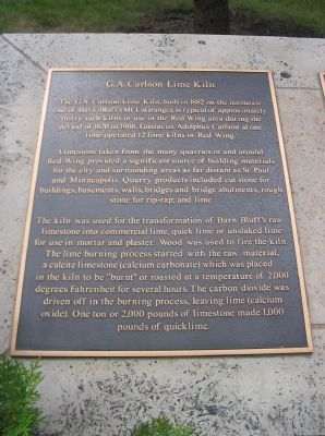 The G.A. Carlson Lime Kiln Marker image. Click for full size.