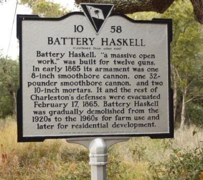 Battery Haskell Marker, reverse side. Click for full size. Battery Haskell Marker, reverse side image. Click for full size.