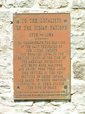 To the Loyalists of the Indian Nations 1775-1784 image. Click for full size.