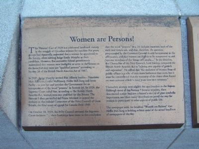 Women Are Persons! Marker image. Click for full size.