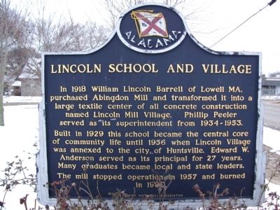 Lincoln School and Village Marker image. Click for full size.