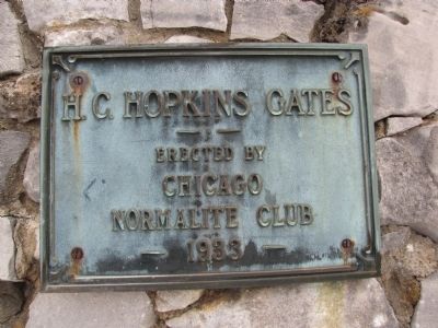 H.C. Hopkins Gates plaque image. Click for full size.