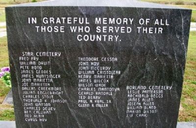 Star Cemetery / Borland Cemetery Veterans Memorial image. Click for full size.