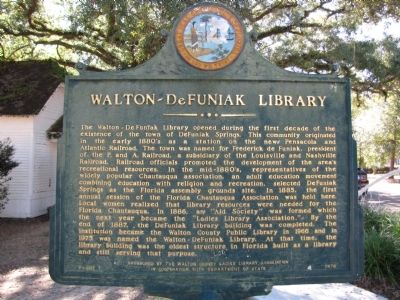 Walton-DeFuniak Library Marker image. Click for full size.