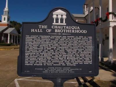 The Chautauqua Hall of Brotherhood Marker image. Click for full size.