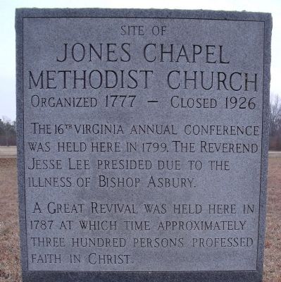 Jones Chapel Methodist Church Marker image. Click for full size.