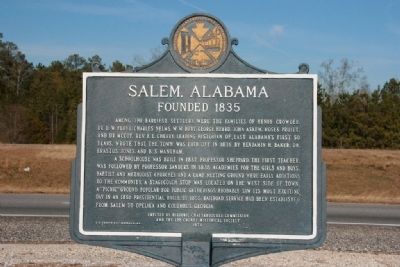 Salem, Alabama Marker (Side A) image. Click for full size.