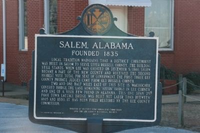 Salem, Alabama Marker (Side B) image. Click for full size.