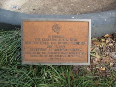 Cabarrus Black Boys Fountain Who Destroyed the British Ammunition Marker image. Click for full size.