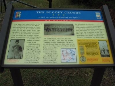 The Bloody Cedars Marker. Click for full size. The Bloody Cedars Marker image. Click for full size.