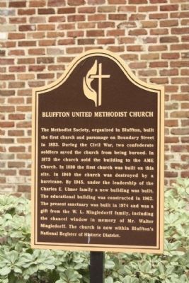 Bluffton United Methodist Church Marker image. Click for full size.