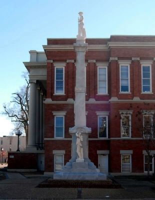 Forrest County Confederate Monument -<br>Northwest Side<br>Forrest County Courthouse in Background image. Click for full size.