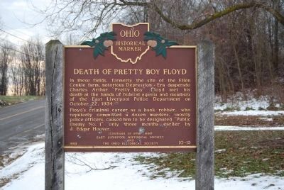 Death of Pretty Boy Floyd Marker (front) image. Click for full size.