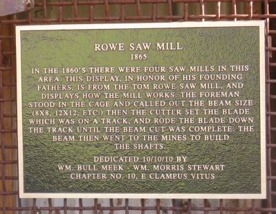 Rowe Saw Mill Marker image. Click for full size.