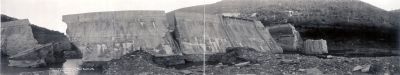 Bayless Dam on Freemans Run, Austin, Pa. which burst Sept. 30, 1911. image. Click for full size.
