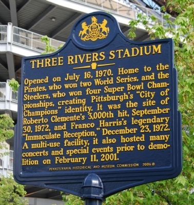 Three Rivers Stadium Marker image. Click for full size.