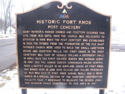Post Cemetery Marker - old location image. Click for full size.