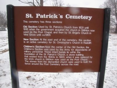 St. Patrick's Cemetery Marker image. Click for full size.