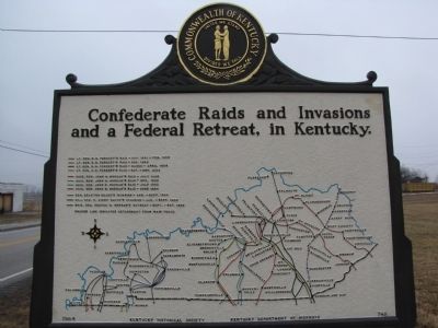 Confederate Raids and Invasions and a Federal Retreat, in Kentucky Marker image. Click for full size.