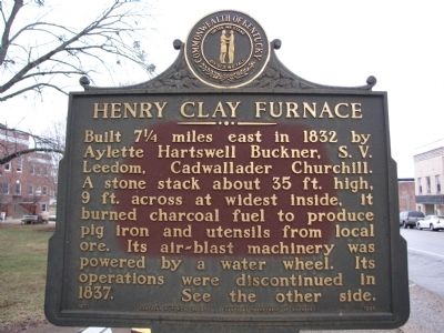 Henry Clay Furnace Marker. Click for full size. Henry Clay Furnace Marker image. Click for full size.