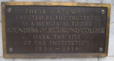 Site of Richmond College Marker image. Click for full size.