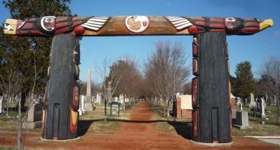 The Healing Poles Memorial, view from behind, looking north image. Click for full size.