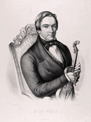 Ole Bull lithographic portrait with violin. Click for full size. Ole Bull lithographic portrait with violin image. Click for full size.