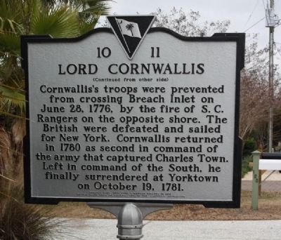 Lord Cornwallis Marker, reverse side image. Click for full size.