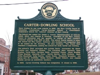 Carter-Dowling School Marker image. Click for full size.