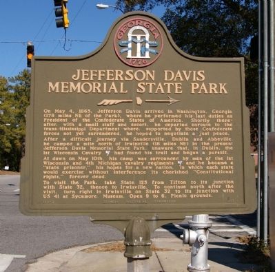 Jefferson Davis Memorial State Park Marker. Click for full size. Jefferson Davis Memorial State Park Marker image. Click for full size.
