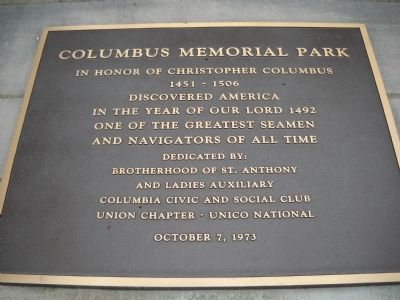 Columbus Memorial Park image. Click for full size.