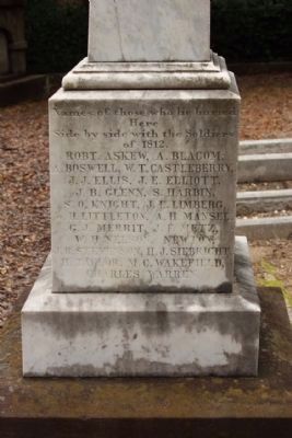 Confederate Cemetery / Memorial Marker, east face. Click for full size. Confederate Cemetery / Memorial Marker, east face image. Click for full size.