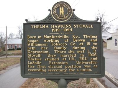 Thelma Hawkins Stovall Marker image. Click for full size.