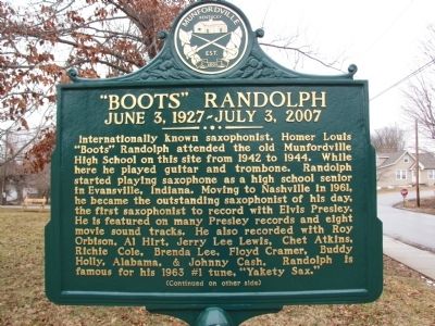 "Boots" Randolph Marker. Click for full size. "Boots" Randolph Marker image. Click for full size.
