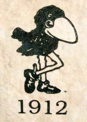Original 1912 KU Jayhawk Design on Marker image. Click for full size.