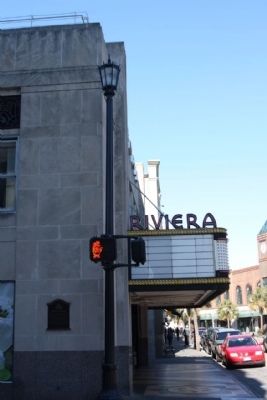 Riviera Theatre Marker, seen along Market Street image. Click for full size.